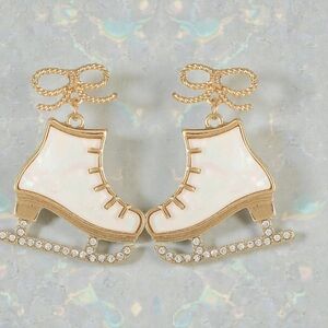 Nwt Ice Skate Earrings